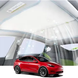Famanu Sonnenblende für T-esla Model 3 und Model Y - Weiß, UV-Schutz, einfache Installation - Weiß