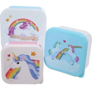 Set 3 Brotdbox S m l-ekantierende Regenbogen-Einhorn - Bunt