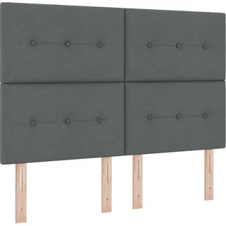 vidaXL Boxspringbett mit Kopfteil Dunkelgrau 140 x 190 cm Stoff - Grau