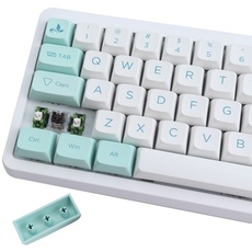 JakeTsai 132 Keys PBT Keycaps,Dye Sublimation XDA Profil Keycaps Mint Theme Keycaps ASIN Layout for MX Switches Mechanical Gaming Keyboard