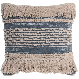 DKD Home Decor Kissen, Blau, 45 x 10 x 45 cm, Boho, Weiß, blau, Estándar, Casual