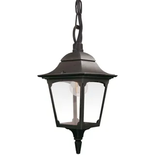 Licht-Erlebnisse Frankie Pendelleuchte Außenlampe IP44 E27 Schwarz Glas Garten