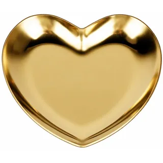 Deko Tablett, Herzteller Schmuckschale Herzförmige Teller Aus Edelstahl, Kleine Schmuckablage Multifunktionale Herzschale Heimdekoration Herztablett Für Zuhause, Restaurant(Gold)