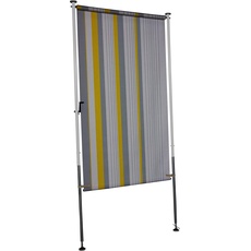 Angerer Sichtschutz Exklusiv - Seitenmarkise für Sonnen- und Sichtschutz (150 cm, Weiß-Grau-Gelb)