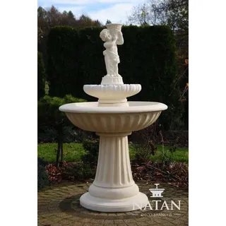 Springbrunnen Garten Teich Brunnen Stein Steinbrunnen Gartenbrunnen Fontaine Neu - Weiß