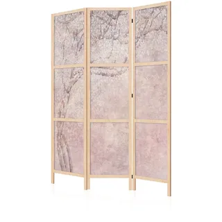 LUMASOUL Japanische Trennwand Paravent Raumteiler 135x172 cm Baum 12 | Vorderseite mit Motiv, neutrale Rückseite, faltbar, freistehend und dekorativ