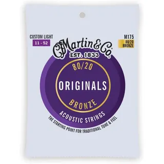 Martin Acoustic Bronze Originals, 80/20 Bronze, Custom Light 11-52 (M175)