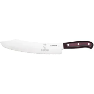 Giesser seit 1776 - Made in Germany - Brotmesser 25 cm Rocking Chefs, PremiumCut Wave No 1, rot, Wellenschliff, Micarta, genietet, rostfrei, deutsches Grillmesser scharf