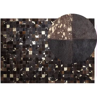 Beliani Teppich Braun 140 x 200 cm Patchwork Rechteckig 140x200 Teppiche - Böden, Teppiche, Naturteppiche