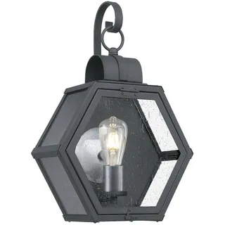 Wandleuchte außen Schwarz 48 cm hoch IP44 E27 Vintage Lampe Garten Haus Wand