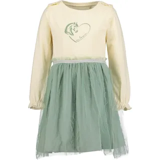 Blue Seven Jerseykleid mit aufgesetztem Tüllüberrock und tollem Pferde-Frontmotiv, stein