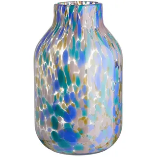 Butlers Vase Confetti , Blau , Glas , 28 cm , Dekoration, Vasen, Glasvasen
