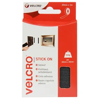 Velcro VELCRO® Klettband zum Aufkleben Haft- und Flauschteil (L x B) 1000 mm x 20 mm Schwarz
