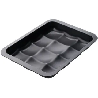 Zenker Brötchenform Black Metallic, hochwertige Dampfnudelform mit Antihaftbeschichtung, Backform für 12 Buchteln, eckiges Backblech für kleine Brote, vielseitige Form (Farbe: Schwarz)