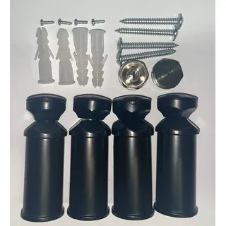 anapont Halterung für Badheizkörper in weiss chrom und schwarz geeignet für gerade und gebogene Heizkörper Befestigung (schwarz)