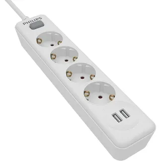 Philips Steckdosenleiste 2 m Weiß 4 St.