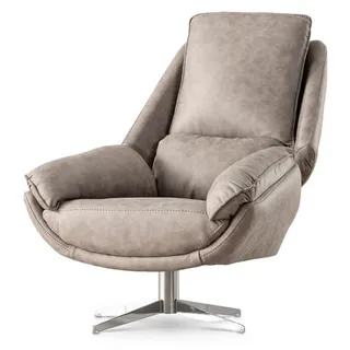 Stilvoller Lounger Sessel Wohnzimmer Komfortsessel Club Relaxsessel - Beige
