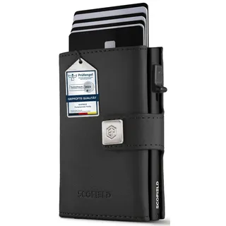 SF SCOFIELD SCOFIELD Trinity Slim Wallet mit Münzfach I Premium Kreditkartenetui Herren für 10-12 Karten I RFID - Schutz I Wallets for Men I Smart Wallet I Kartenetui