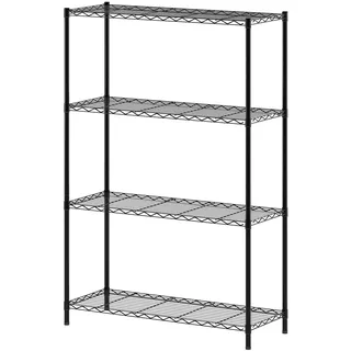 Furinno Wayar 4-stufiges Lagerregal aus Metall, 92 x 36 x 134 cm, Schwarz