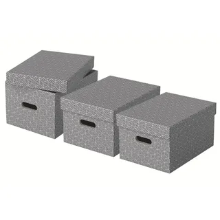 Esselte Aufbewahrungsbox 26,5 x 36,5 x 20,5 cm 3-tlg. grau