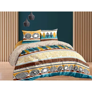 CALITEX 3-teiliges Bettwäscheset, 240 x 220 cm, Kenzra, 100% Baumwolle, Mehrfarbig, 240 x 220 cm