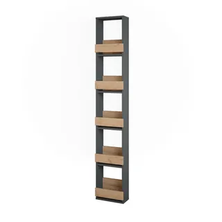 Vicco Weinglasregal Repose Goldkraft Eiche/Anthrazit 30 x 180 cm , Honigeiche, Anthrazit , Holzwerkstoff , 5 Fächer , 30x180x15.1 cm , Wohnzimmer, Regale, Bücherregale
