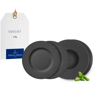 Villeroy & Boch Manufacture Rock Teller-Set 4-tlg. schwarz
