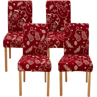 Ogrmar Schonbezüge für Esszimmerstuhl, abnehmbar, waschbar, dehnbar, 4 Stück