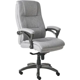 Beliani Chefsessel Leinen Grau