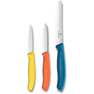 Victorinox Swiss Classic Messerset 3-tlg. 3 x 11,5 cm Gemüse-/Tomaten-/Frühstücksmesser Gelb/Orange/Blau