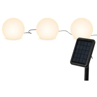 LED Solarleuchte OTTO HOME "Ollira, LED-Solar Kugelleuchten, 3er Set", weiß, H:17cm Ø:20cm, Leuchten, LED Solarleuchte, mit Erdspießen