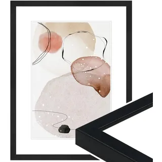 WANDStyle Bilderrahmen 24x30 Schwarz, gemasert, moderner Bilderrahmen Holz, hochwertiger Holzbilderrahmen, Posterrahmen zum Aufhängen, Rahmen 30x24 cm, Fotorahmen H950 - Made in Germany