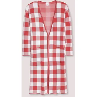 Madeleine Langmantel »Mantel Verschlussloser Strickmantel in Karo-Jacquard«, weiß