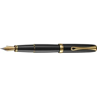 Diplomat Füllfederhalter Excellence A2 schwarz gold lackiert 14 kt, Feder