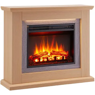 Elektrokamin BALDERIA Charon - Standkamin, 2000W - Helle Eiche - Braun