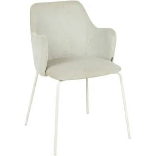 Novel Armlehnstuhl , Creme, Beige , Metall, Textil , Rundrohr , 53x85x58 cm , Stoffauswahl , Esszimmer, Stühle, Polsterstühle