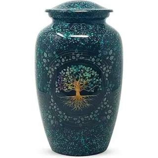 XXL As urn 3,5 Liter - Hochwertige Aluminium Urne für Menschen und Haustiere - Einzigartige Dekoration