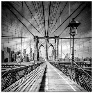 ARTland New York City Brooklyn Bridge I«, Größe: 30x30 cm - Violett, Weiß