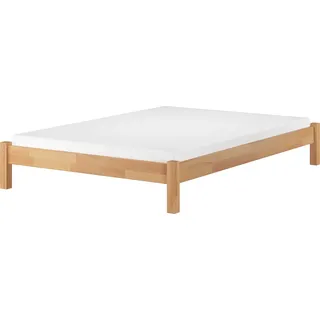 Doppelbett Ehebett Kingsize-Bett Futonbett 160x200 Buche massiv Zubehör wählbar 60.84-16 Rollrost und Matratze inkl. - Naturbelassen