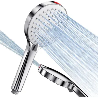 srewohs Duschkopf Wassersparend 9L/Min Sparduschkopf Duschbrause - SREWOHS Wassersparender Duschkopf Hochdruck Duschköpfe 125mm 5 Strahlmodi Handbrause mit Power-Wäsche zum Reinigen von Wannen, Haustieren