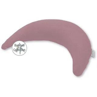 Theraline Bambusmond inkl. Bezug aus Bambus-Viskose & Bio Baumwolle, Stillkissen, Bauchstützkissen, Kuschelkissen, Reisekissen (Melange Rosenholz)