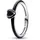 ME Ring Sterlingsilber mit schwarzem Kristall und schwarzer Emaille