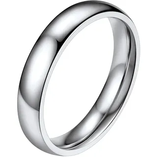 PROSTEEL Trauring Verlobungsring für Damen hochglanzpoliert Edelstahl 4mm breit Bandring Größe 47 Minimalist Modeschmuck Accessoire für Partnerschaft Freundschaft