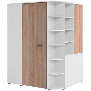 WIMEX Eckkleiderschrank Joker weiß/struktureichefarben hell