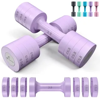 Sportneer Verstellbare Hanteln Handgewichte Set: Sportneer 1 Paar 0.9-4,5 kg (je 0,9-2,3 kg) schnell justierbare Hantel Gewicht 6 in 1 gratis Gewichte Hanteln für Damen Herren Zuhause Gym Workout Krafttrainin