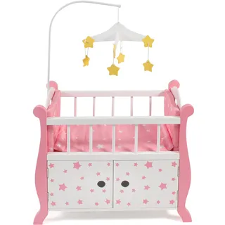 Bayer Chic 2000 Puppenbett mit Mobile, Puppenmöbel, Puppenzubehör, Stars pink