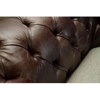 Fernseh Sessel Design Chesterfield Lounge xxl Club Sofa Einsitzer 150cm leder - Braun