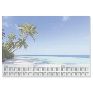 Sigel Schreibtischunterlage Beach 2026/2027/208 blau Papier 59,5 x 41,0 cm, 30 Blatt