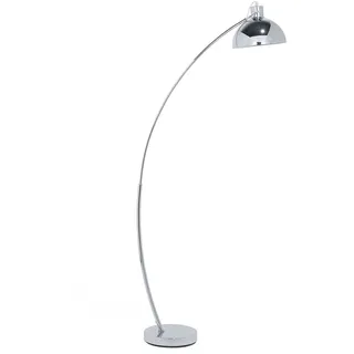 BELIANI Stehlampe Silber Metall 155 cm verstellbarer Schirm Kabel mit Schalter Bogenlampe Industrie Design - Silber