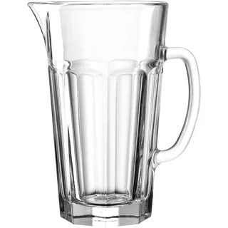 Leonardo Rock Wasser Krug, spülmaschinengeeigneter & handgefertigter Saft Krug aus Glas, Wasser-Karaffe mit Henkel, Höhe 24,2 cm, ∅ 13 cm, 1500 ml, 012996